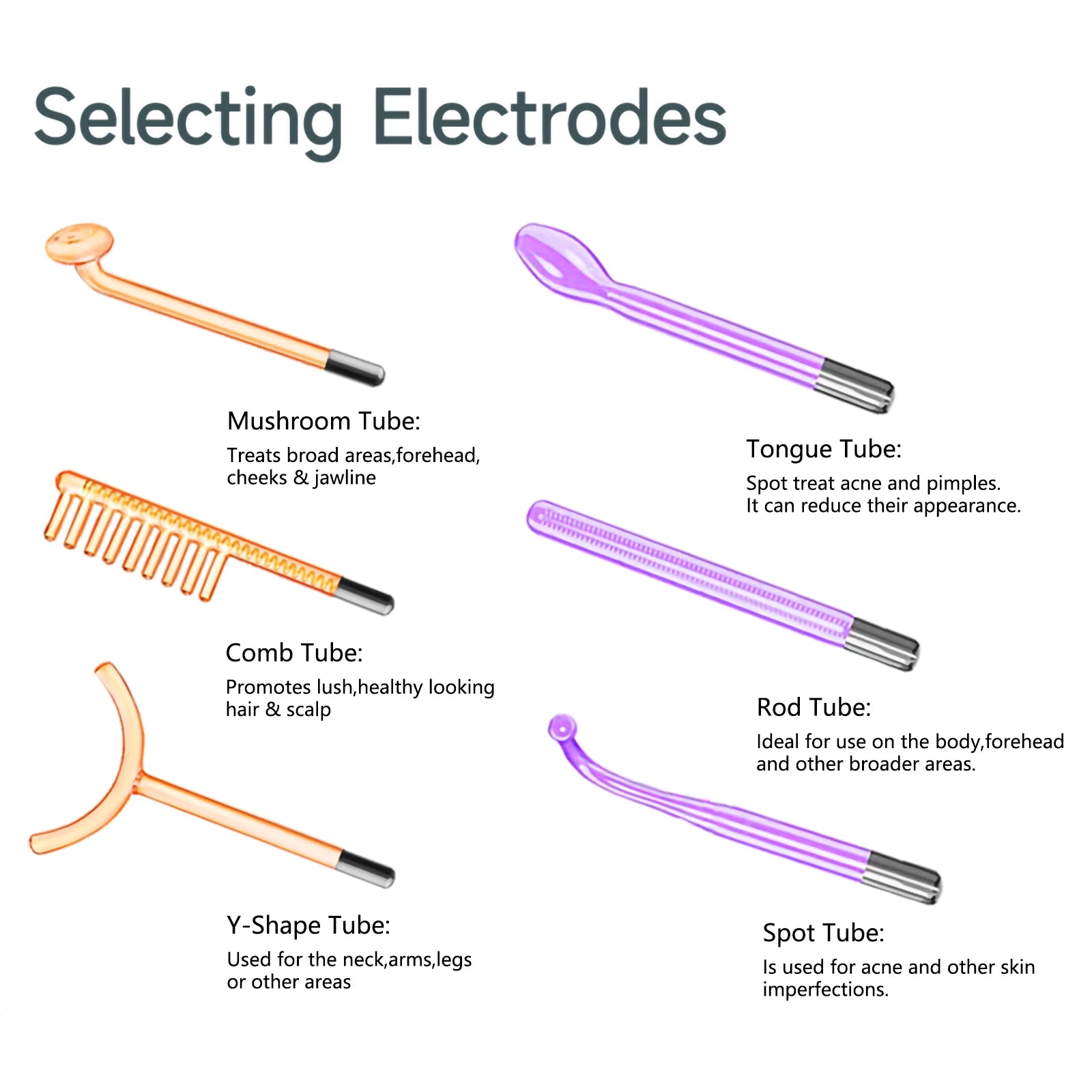 New High Frequency Facial Machine Skin Therapy with 6 Neon & Argon Wands Remove Wrinkles Acne Facial Therapy Wand